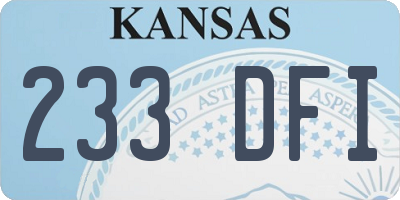 KS license plate 233DFI