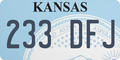 KS license plate 233DFJ