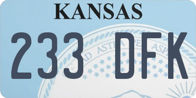 KS license plate 233DFK