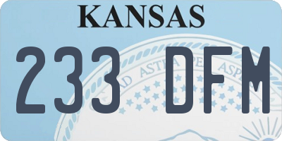 KS license plate 233DFM