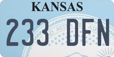 KS license plate 233DFN