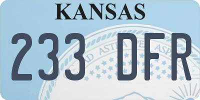 KS license plate 233DFR