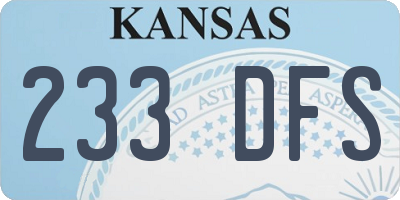 KS license plate 233DFS