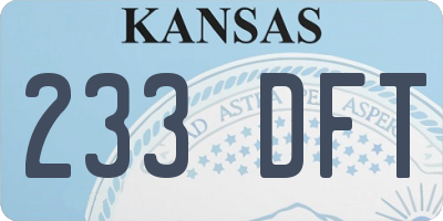 KS license plate 233DFT