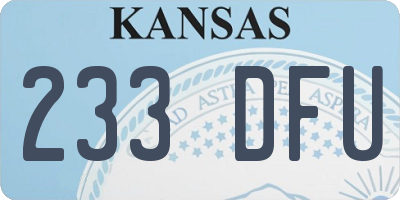 KS license plate 233DFU