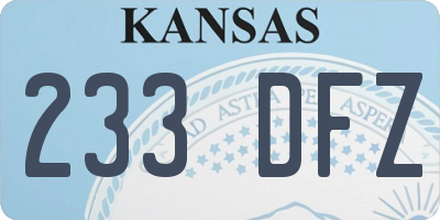 KS license plate 233DFZ
