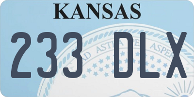 KS license plate 233DLX