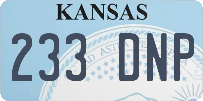KS license plate 233DNP