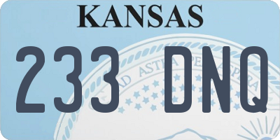 KS license plate 233DNQ