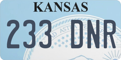 KS license plate 233DNR