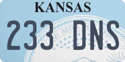 KS license plate 233DNS