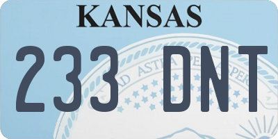 KS license plate 233DNT