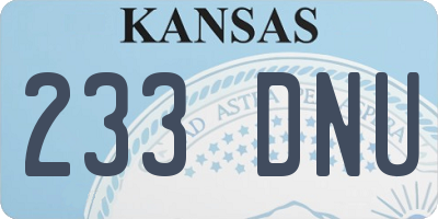 KS license plate 233DNU