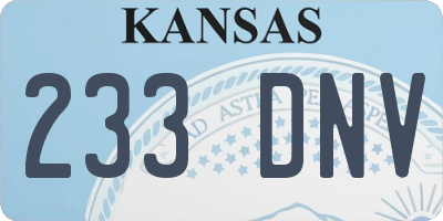 KS license plate 233DNV