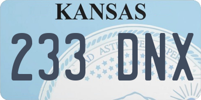 KS license plate 233DNX