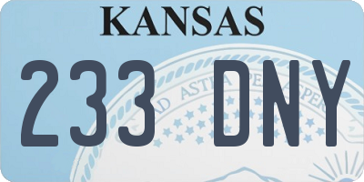 KS license plate 233DNY