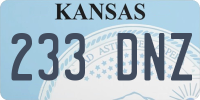 KS license plate 233DNZ