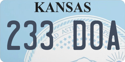 KS license plate 233DOA