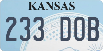 KS license plate 233DOB