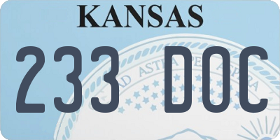 KS license plate 233DOC