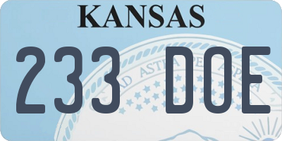 KS license plate 233DOE