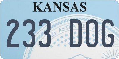 KS license plate 233DOG