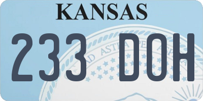 KS license plate 233DOH
