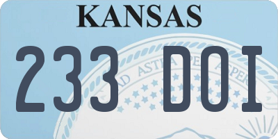 KS license plate 233DOI