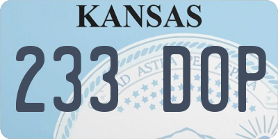 KS license plate 233DOP