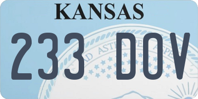 KS license plate 233DOV