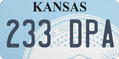 KS license plate 233DPA