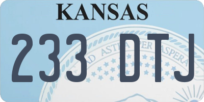 KS license plate 233DTJ