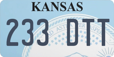 KS license plate 233DTT