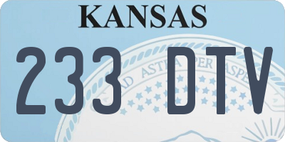 KS license plate 233DTV