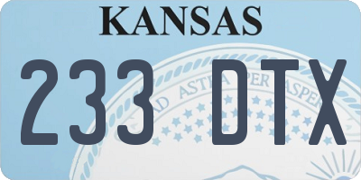 KS license plate 233DTX