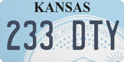 KS license plate 233DTY