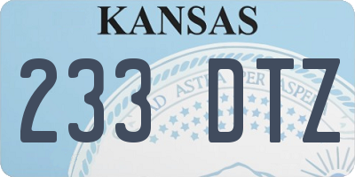 KS license plate 233DTZ