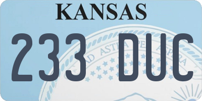 KS license plate 233DUC