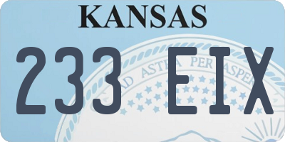 KS license plate 233EIX