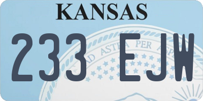 KS license plate 233EJW