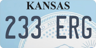 KS license plate 233ERG