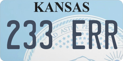 KS license plate 233ERR