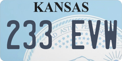 KS license plate 233EVW