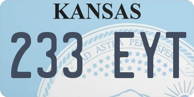 KS license plate 233EYT