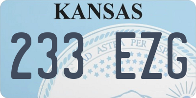 KS license plate 233EZG