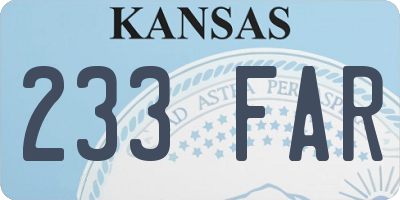 KS license plate 233FAR