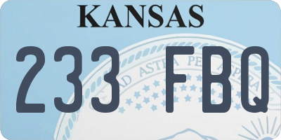 KS license plate 233FBQ
