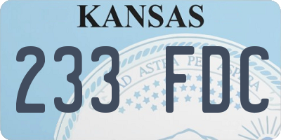 KS license plate 233FDC