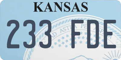 KS license plate 233FDE