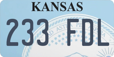 KS license plate 233FDL